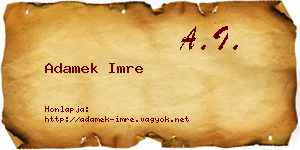 Adamek Imre névjegykártya