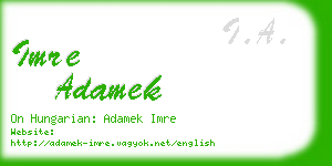 imre adamek business card